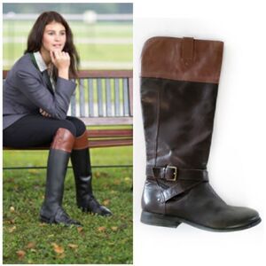 MARC FISHER LEATHER TWO TONE RIDING BOOTS WOMENS SIZE 8.5